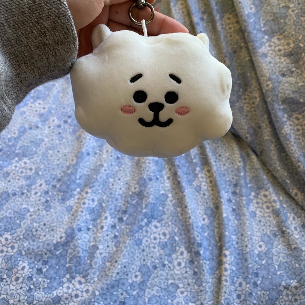 BT21 RJ face plush keychain
